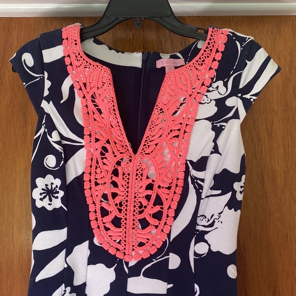 Lilly Pulitzer BRIELLA BRIGHT NAVY Johnny B Fit & Flare DRESS - Picture 3 of 14